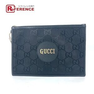 Gucci GG the Grid clutch bag strap black